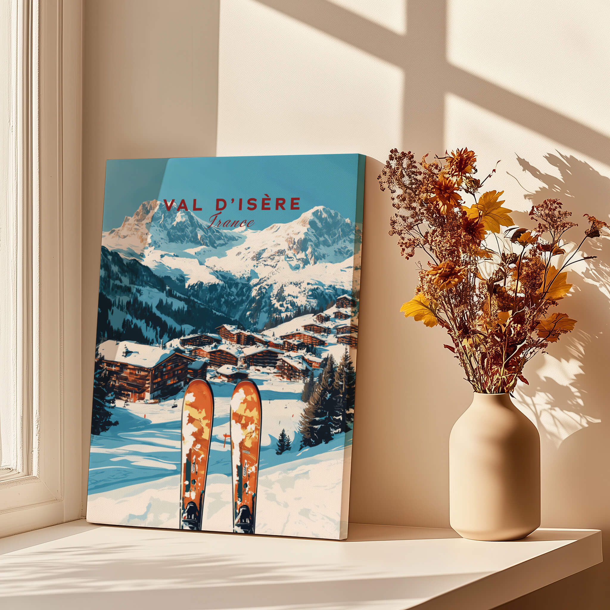 Val-d'Isère Ski Print showcasing the breathtaking slopes and picturesque scenery of Val-d'Isère, France.