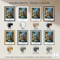 Valldemossa Mallorca Village Street Wall Art — framed print colour options