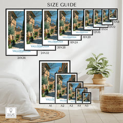 Valldemossa Mallorca Village Street Wall Art — wall art poster size guide thisartworld
