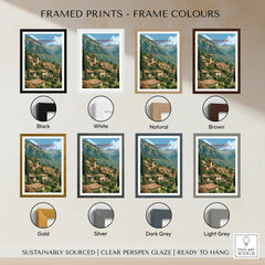 Valldemossa Mallorca Mountain Village Travel Poster — framed print colour options