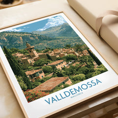 Valldemossa Mallorca Tramuntana Village Wall Art — framed art print closeup gift unwrapped natural frame