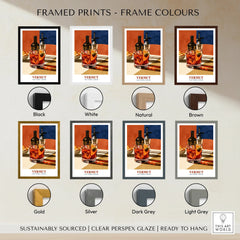Spanish Vermouth Cocktail Poster - framed print colour options