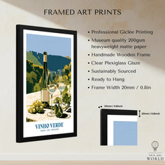Portuguese Vinho Verde Wine Poster - framed print details measurements quality details