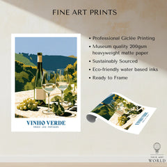 Portuguese Vinho Verde Wine Poster - fine art print unframed quality details