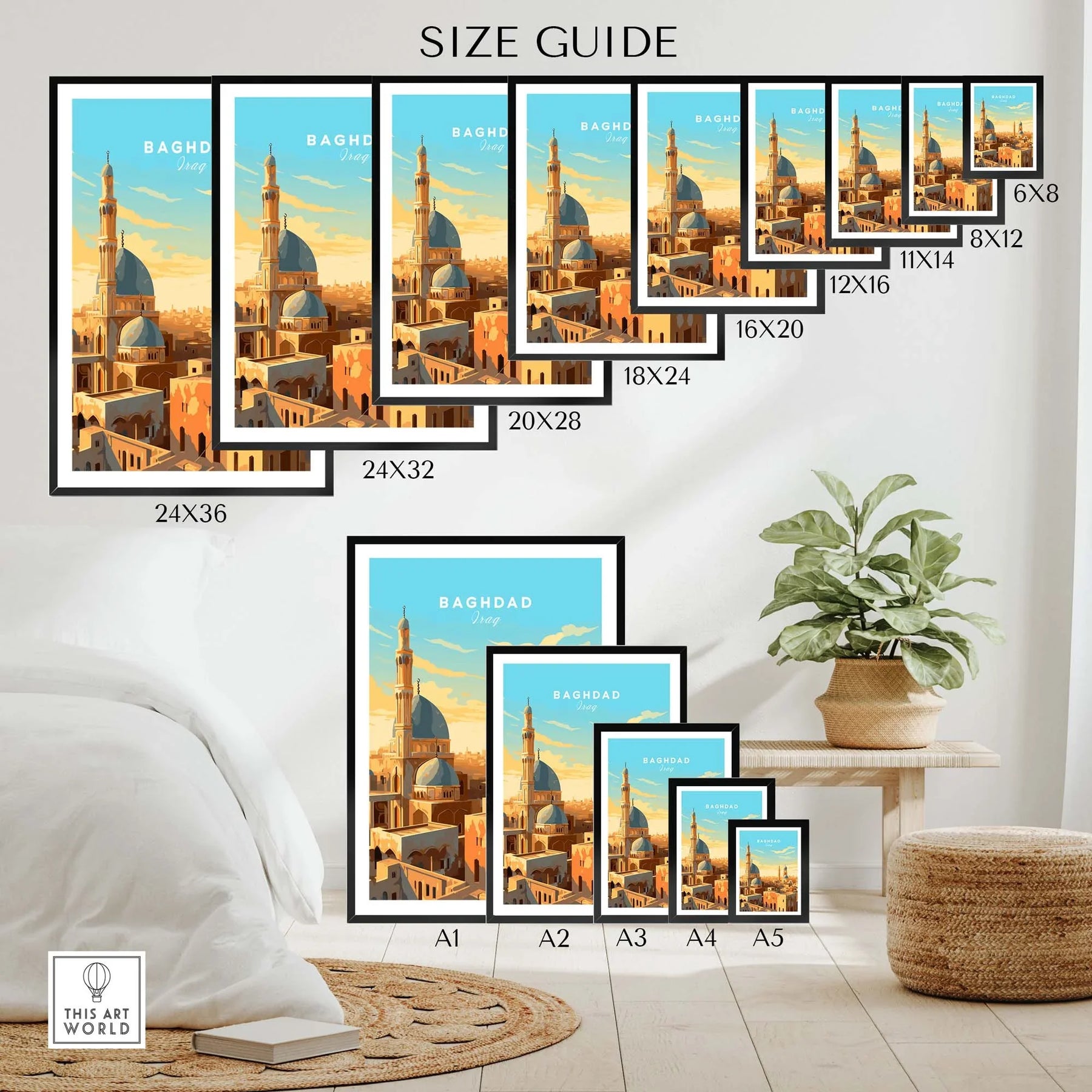 Baghdad Iraq Travel Poster Print - Unique Wall Art – This Art World