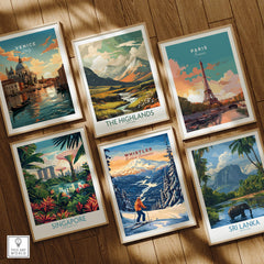 Whistler Travel Poster - British Columbia showcasing stunning ski landscapes and adventure in a decorative print.