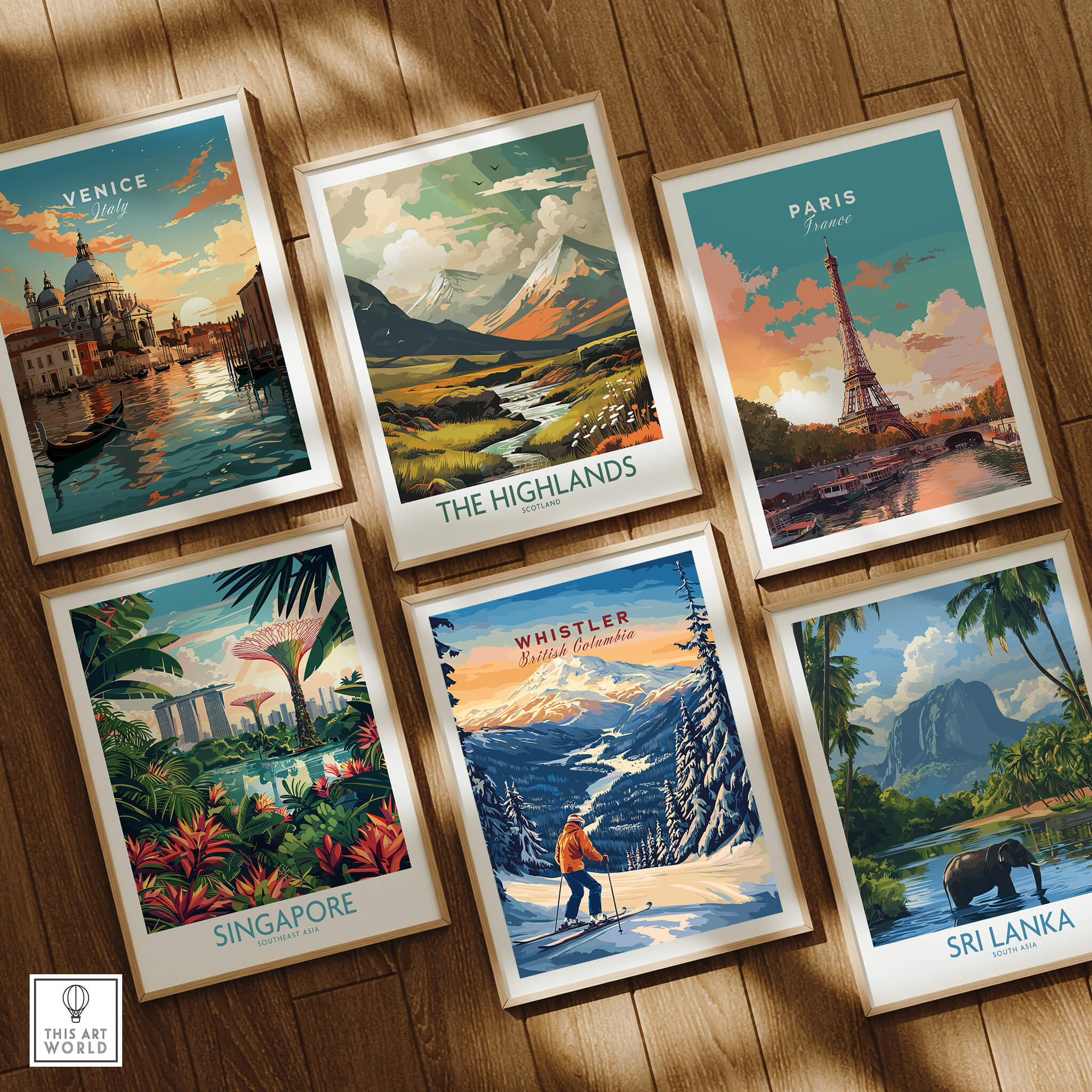 Whistler Travel Poster - British Columbia showcasing stunning ski landscapes and adventure in a decorative print.