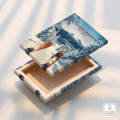 Whiteface | Snow Scene Mountain Print on a beautiful decorative box with a snowy mountain design.