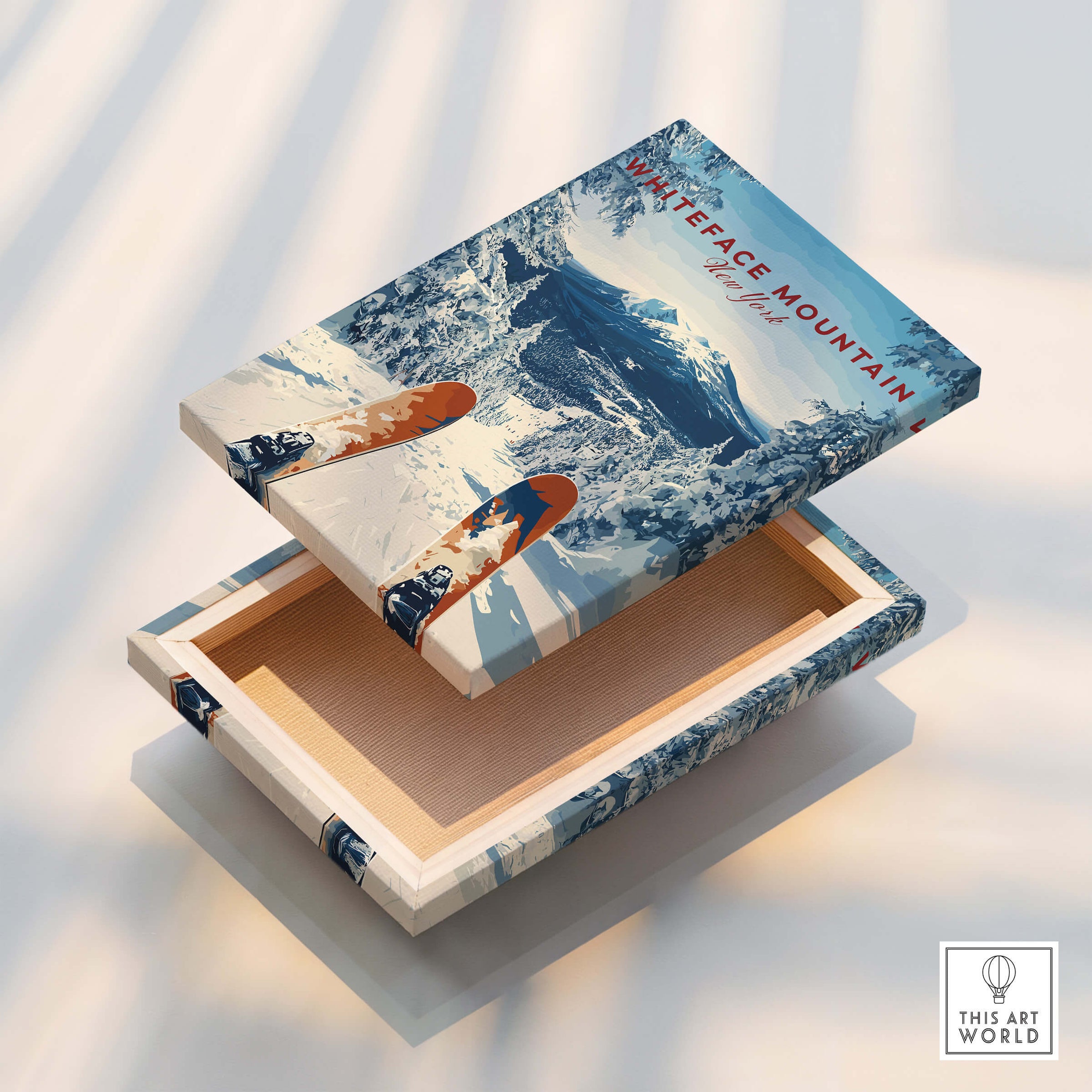 Whiteface | Snow Scene Mountain Print on a beautiful decorative box with a snowy mountain design.