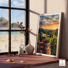 Willamette Valley Wall Art depicting a beautiful vineyard scene with vibrant colors and a serene atmosphere.