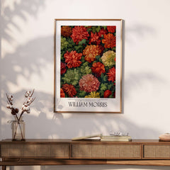 William Morris Prints - Abundant Floral Bloom Art Print - Colourful Botanical Poster featuring vibrant flowers and rich colors