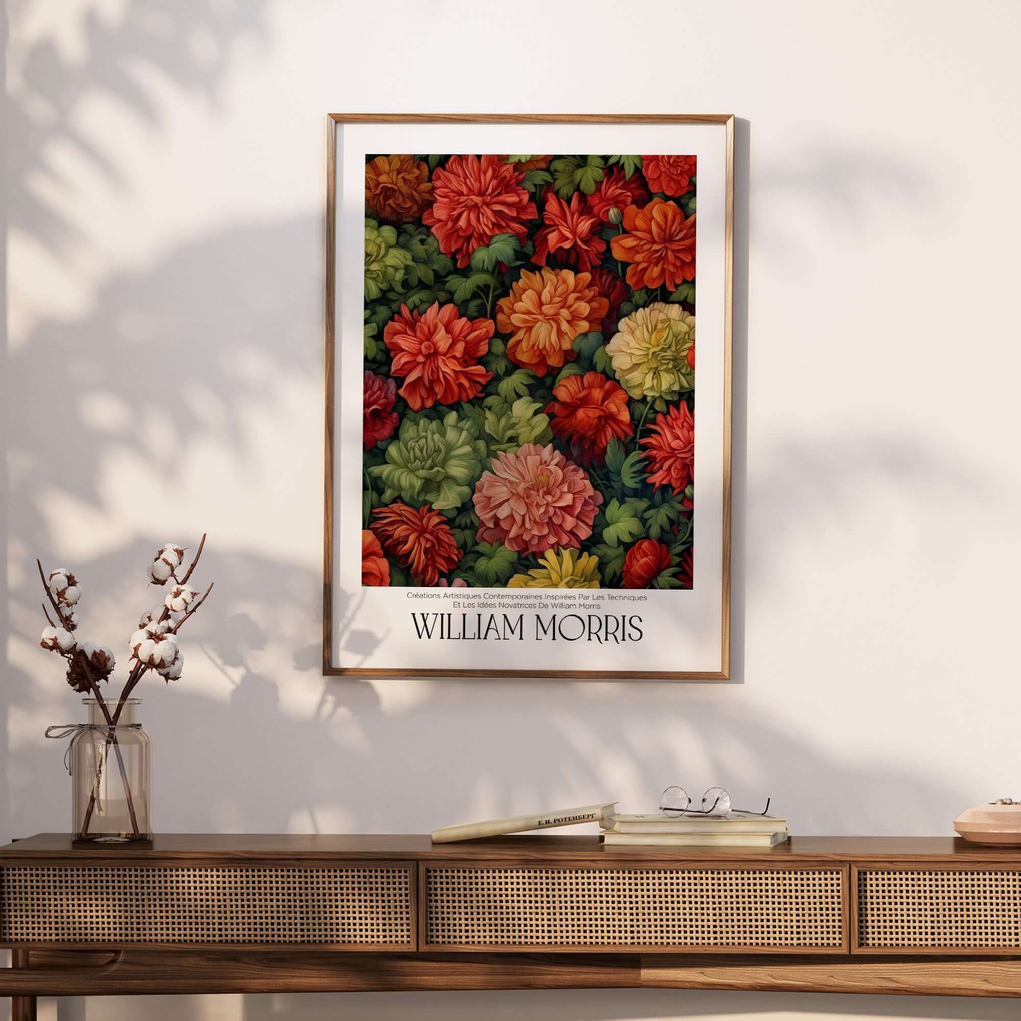 William Morris Prints - Abundant Floral Bloom Art Print - Colourful Botanical Poster featuring vibrant flowers and rich colors