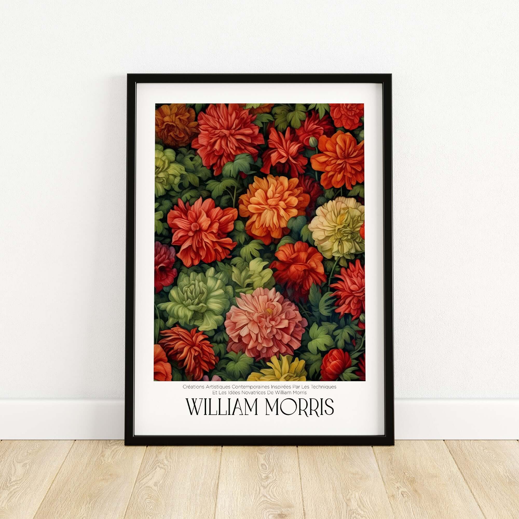 William Morris Prints - Abundant Floral Bloom Art Print - Colourful Botanical Poster featuring vibrant floral design.