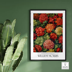 William Morris Prints - Abundant Floral Bloom Art Print - Colourful Botanical Poster featuring vibrant flowers.