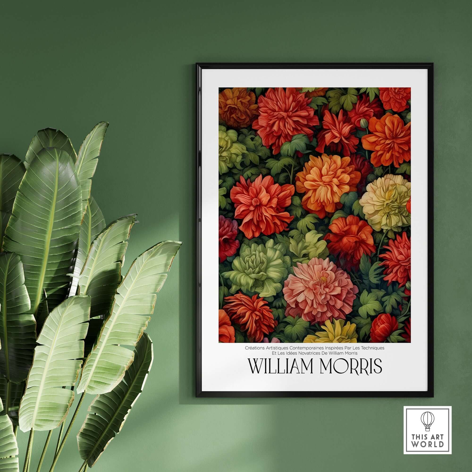 William Morris Prints - Abundant Floral Bloom Art Print - Colourful Botanical Poster featuring vibrant flowers.