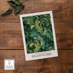 William Morris Prints - Green Acanthus Swirl Pattern Art Print - Botanical Foliage Poster