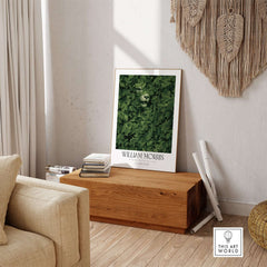William Morris Prints - In the Depths of the Jungle Foliage Botanical Art Print displayed in a modern living room.