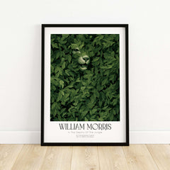 William Morris Prints - In the Depths of the Jungle Foliage Botanical Art Print featuring a big cat among lush foliage.