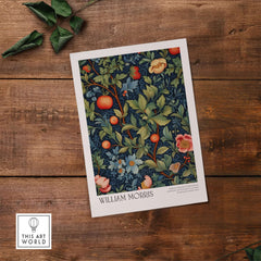 William Morris William Morris Fruit and Floral Vine Art Print - Dark Botanical Poster featuring vibrant botanical design.