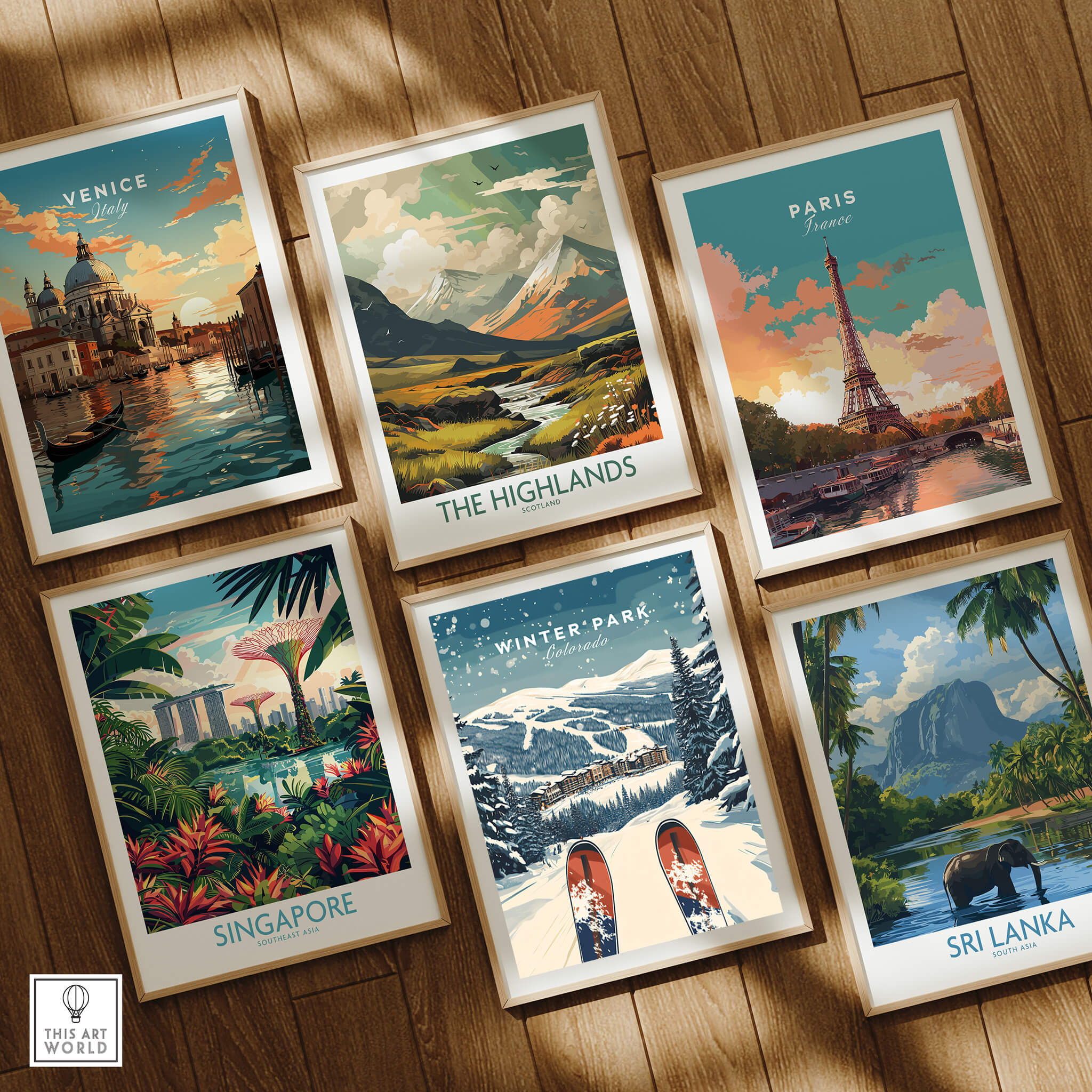 Winter Park Travel Poster - Colorado, featuring snowy mountains and skiing scenes.