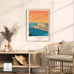 Tenerife wall art print featuring coastal view, perfect for home decor and gallery walls.