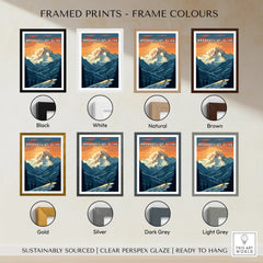 Wrangell-St. Elias National Park travel poster framed print with eight frame color options