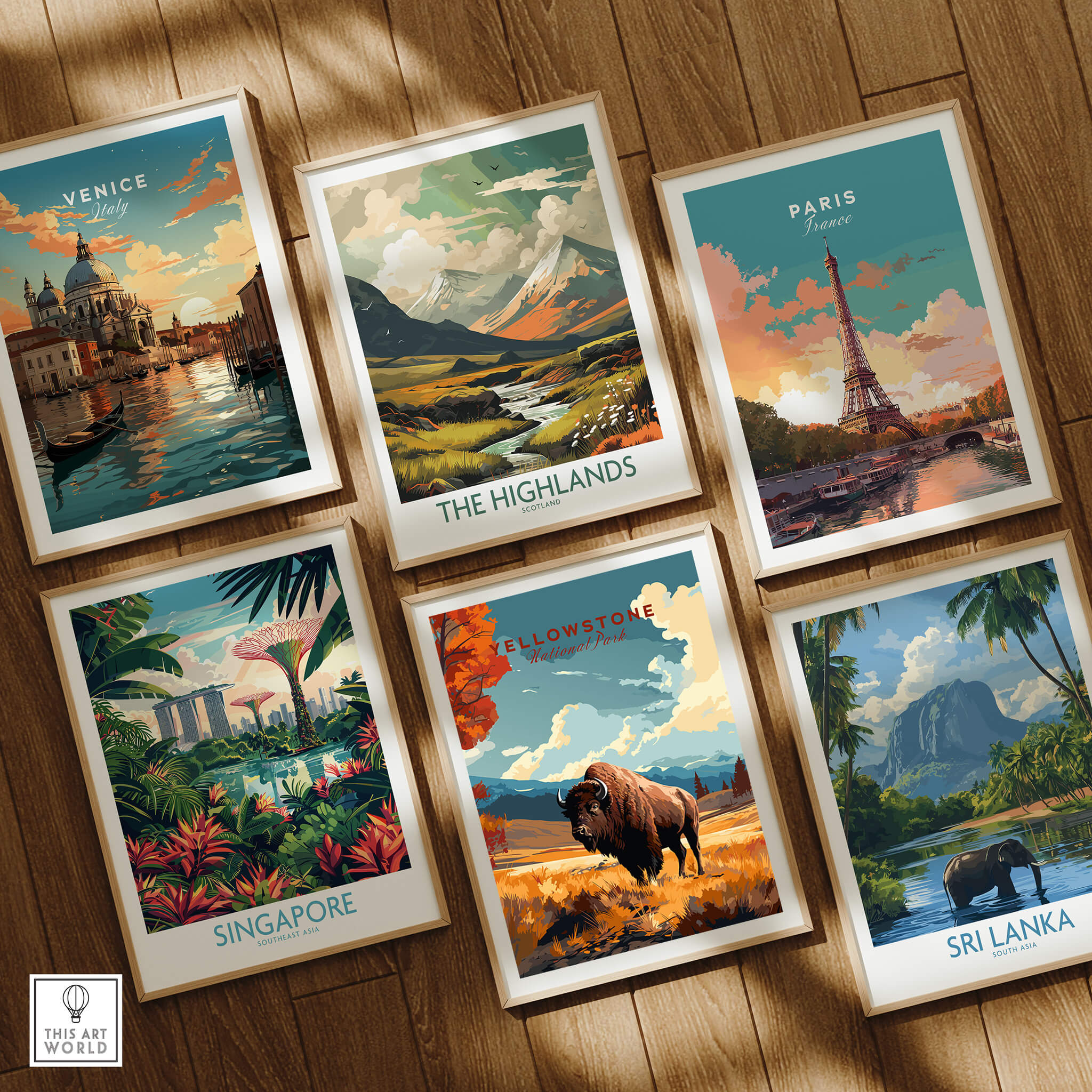 Yellowstone Print | National Park artwork featuring a bison in stunning natural scenery.