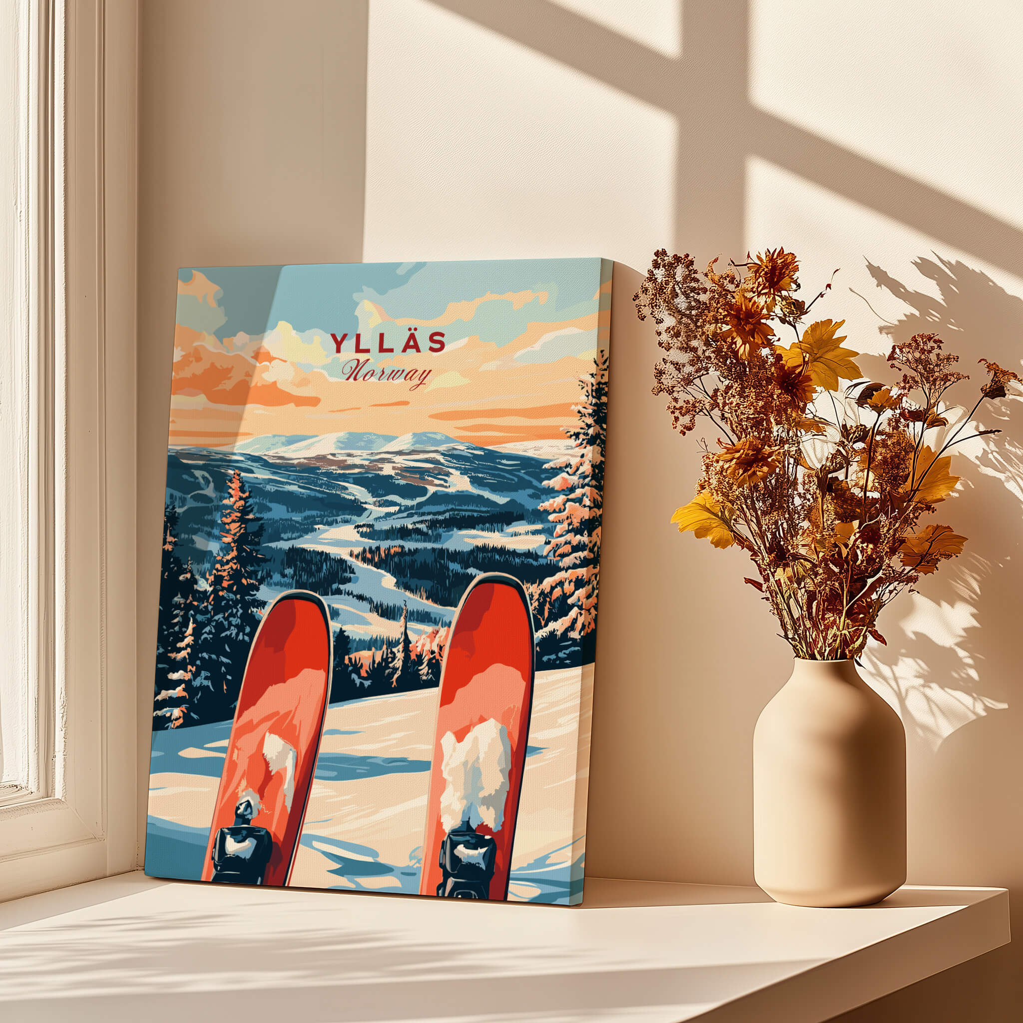 Ylläs Norway Ski Poster | Winter Landscape Wall Art