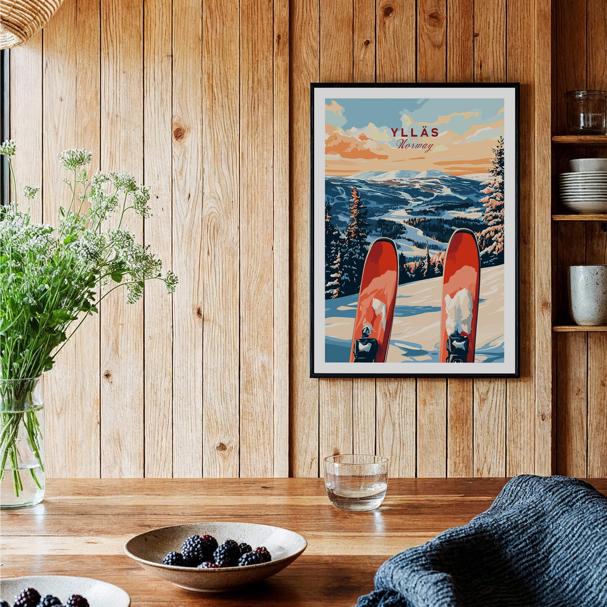 Ylläs Norway Ski Poster | Winter Landscape Wall Art
