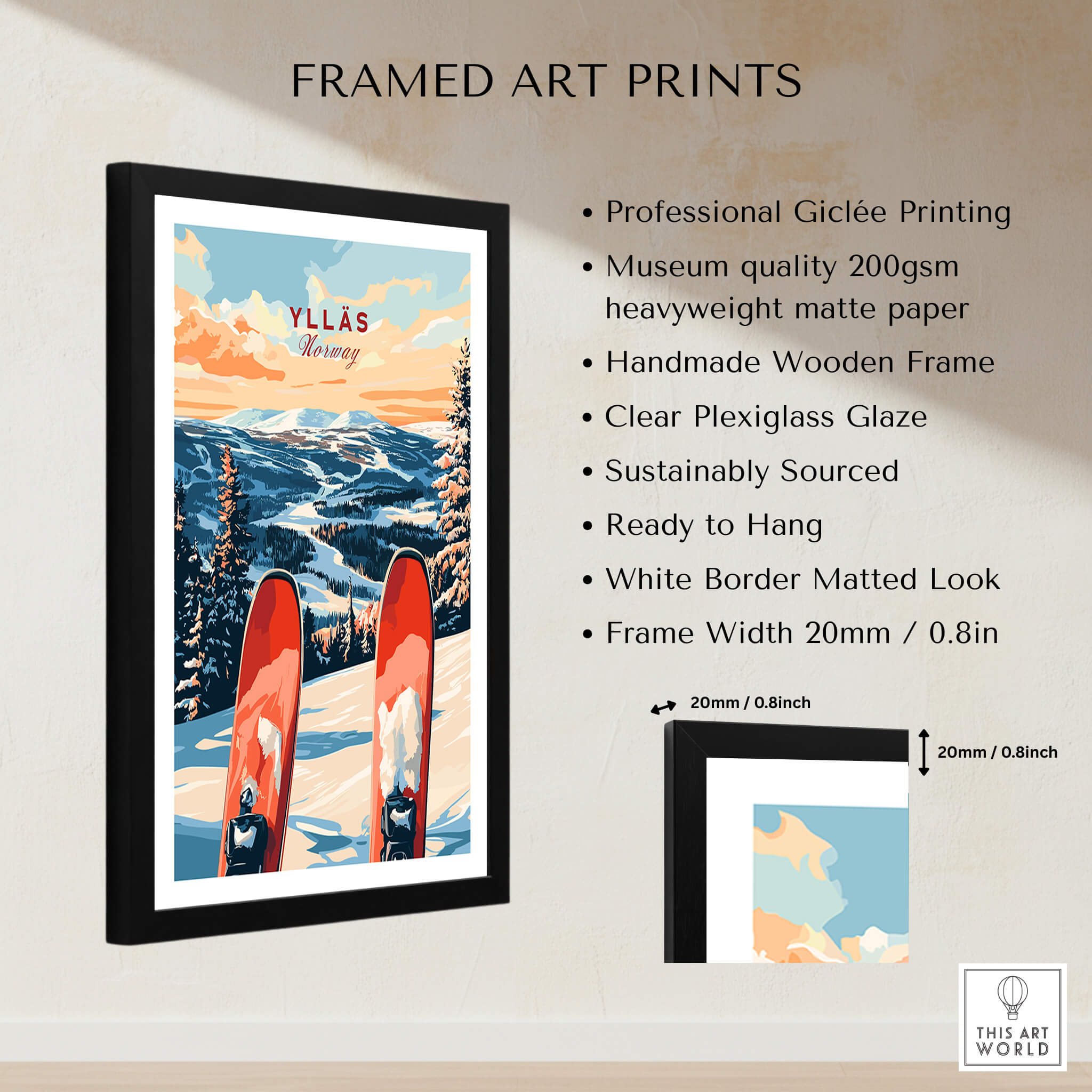 Ylläs Norway Ski Poster | Winter Landscape Wall Art