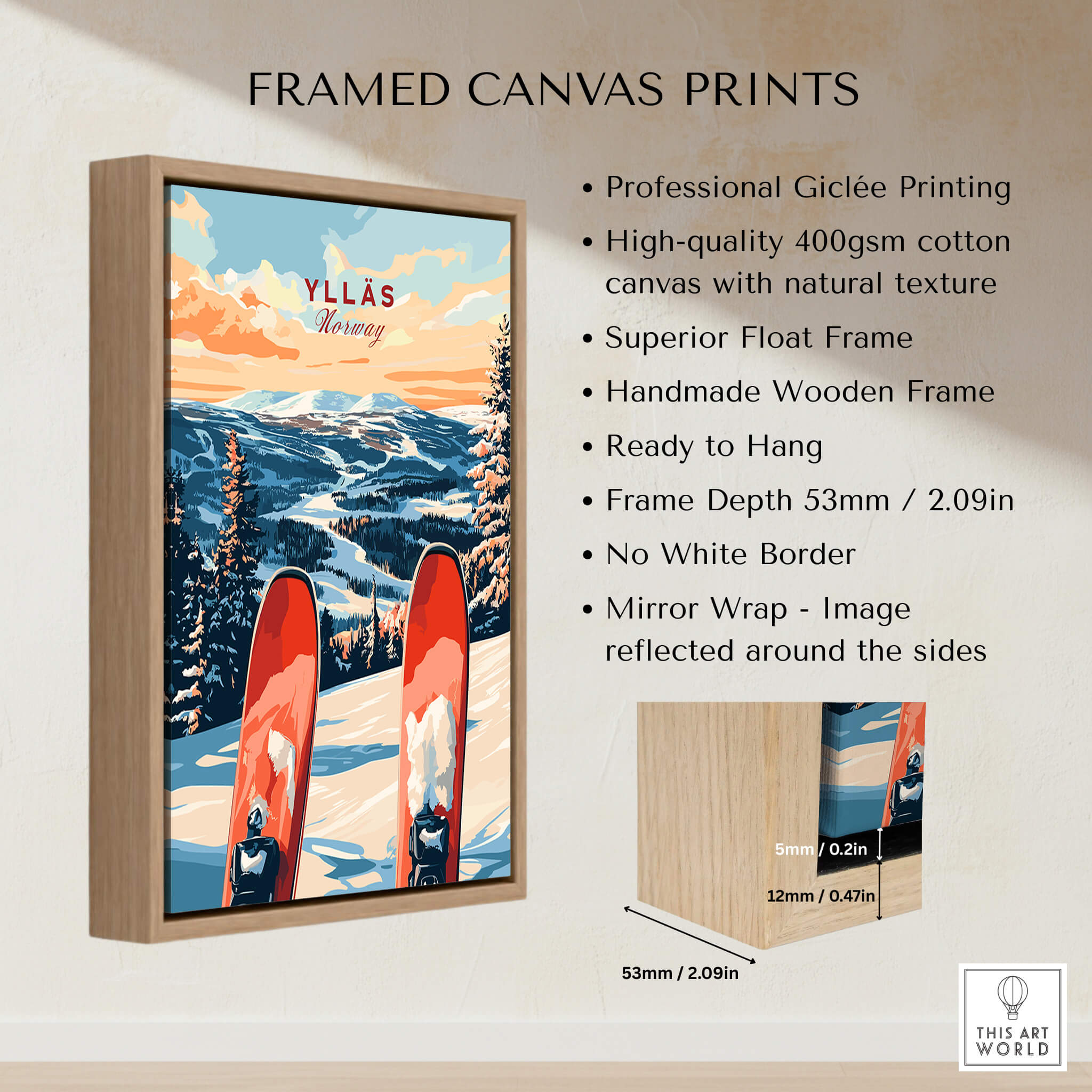 Ylläs Norway Ski Poster | Winter Landscape Wall Art