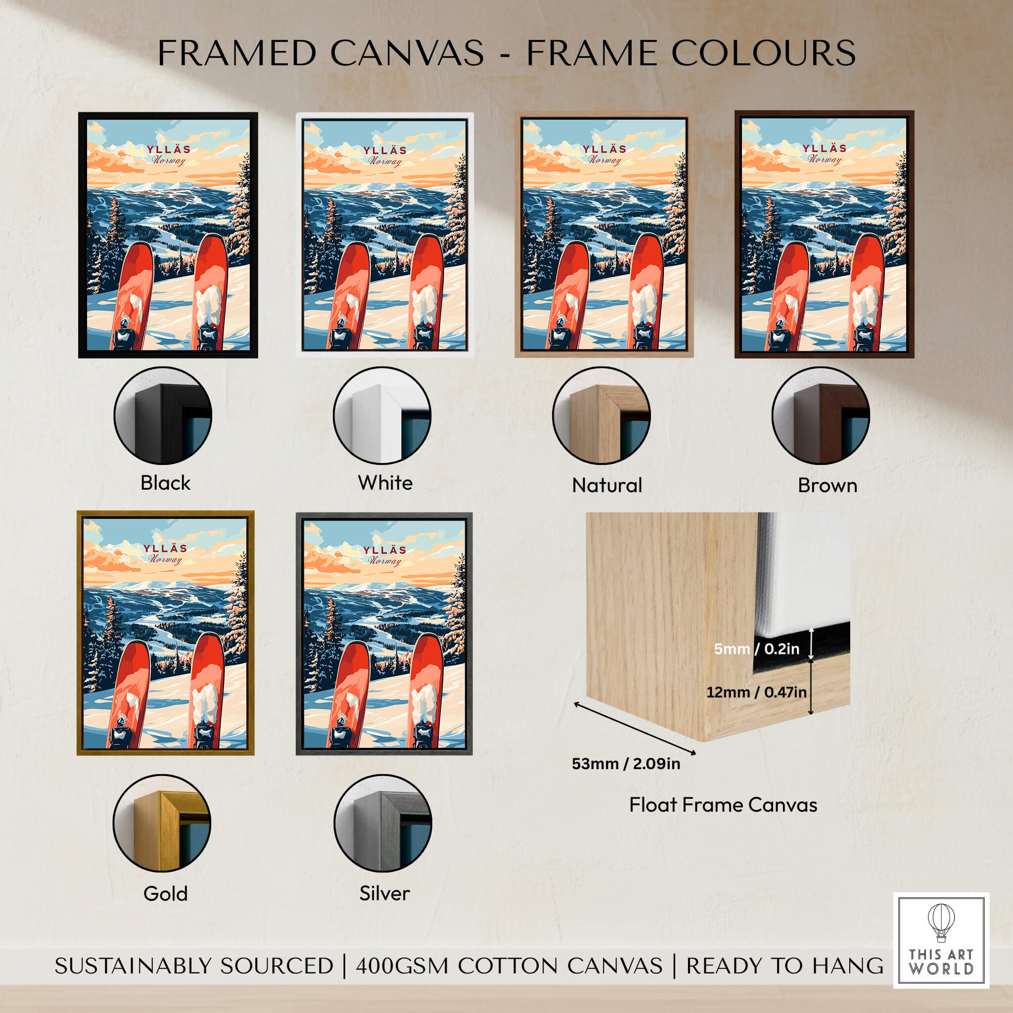 Ylläs Norway Ski Poster | Winter Landscape Wall Art