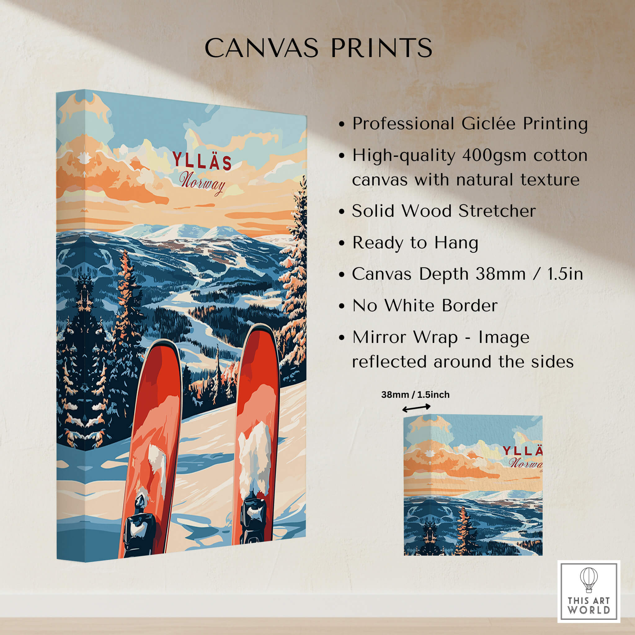 Ylläs Norway Ski Poster | Winter Landscape Wall Art