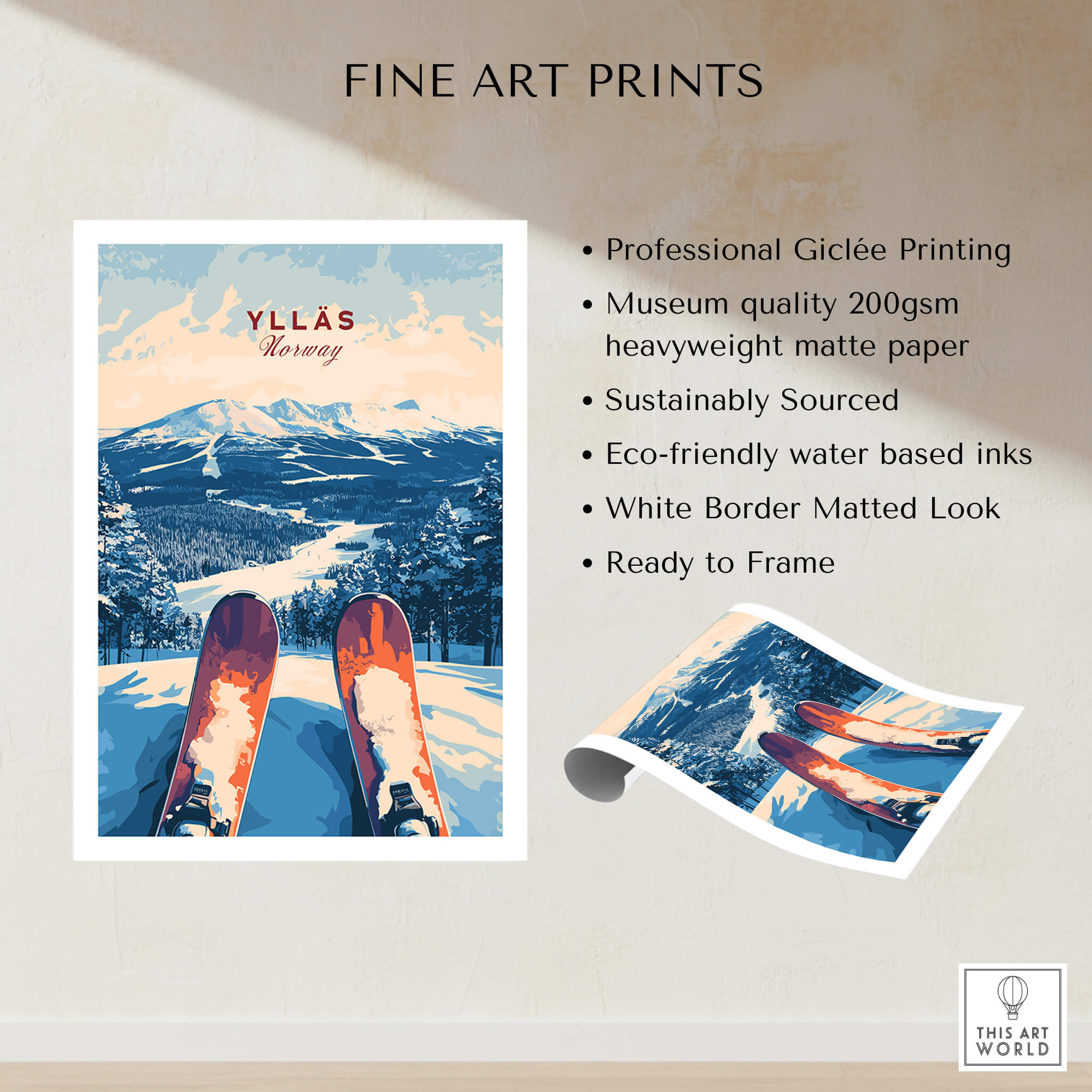 Ylläs Norway Ski Art | From the Slopes Print