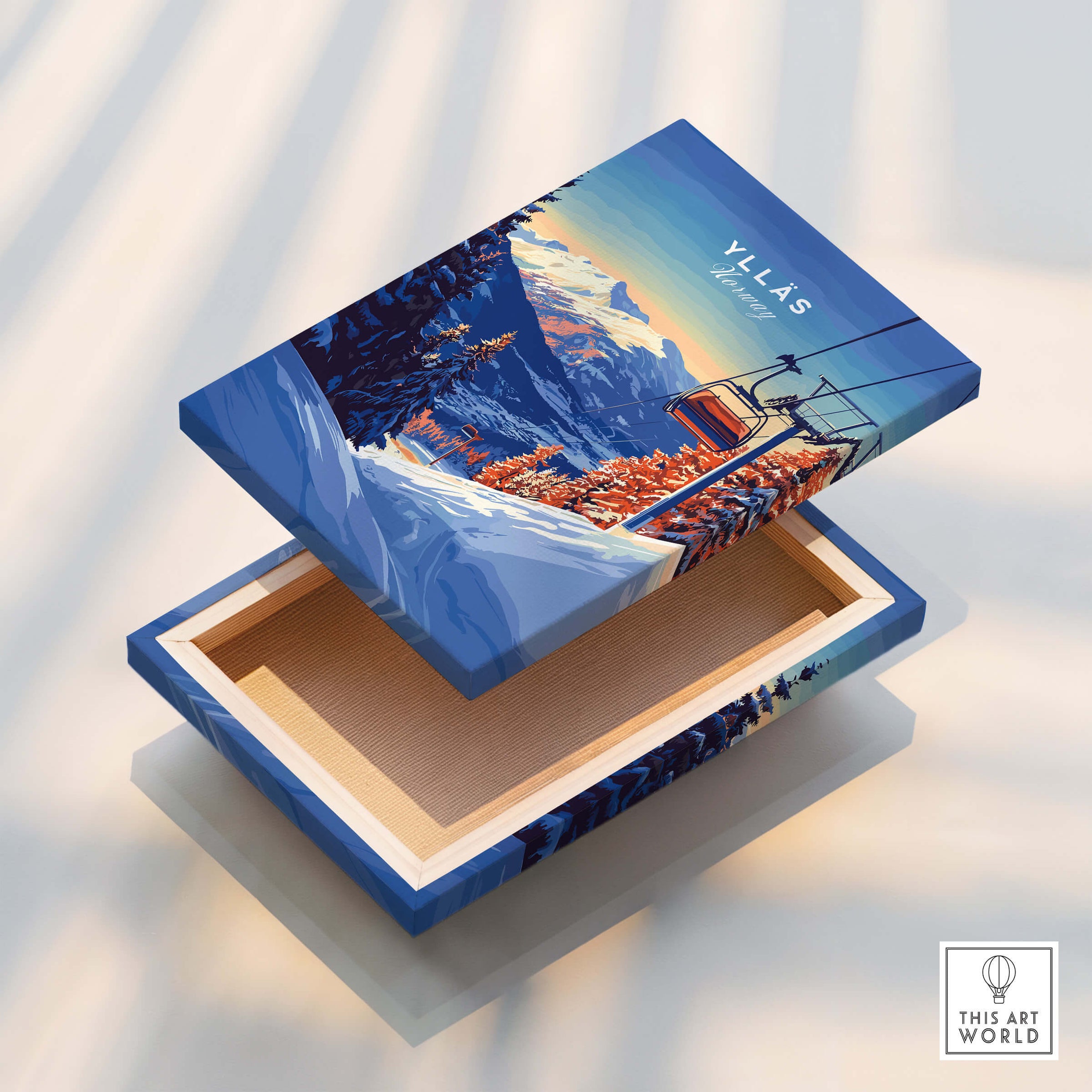 Ylläs Ski Lift Poster | Norway Winter Travel Art