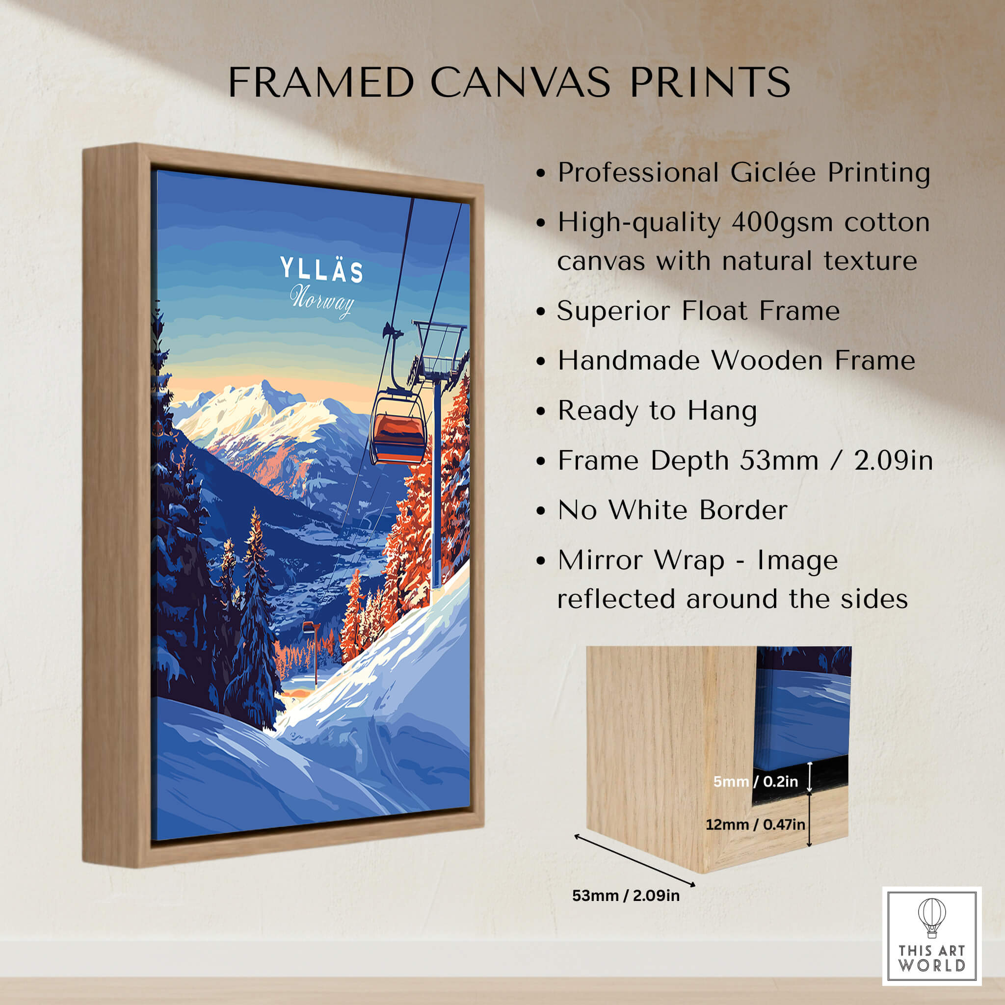 Ylläs Ski Lift Poster | Norway Winter Travel Art