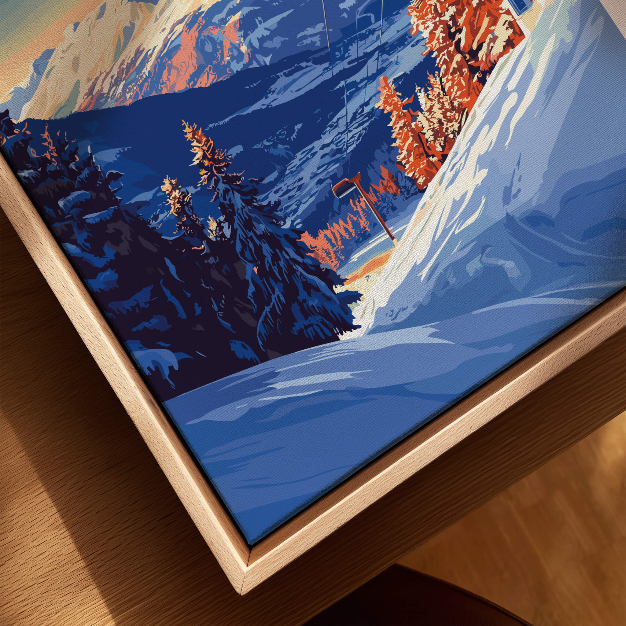 Ylläs Ski Lift Poster | Norway Winter Travel Art