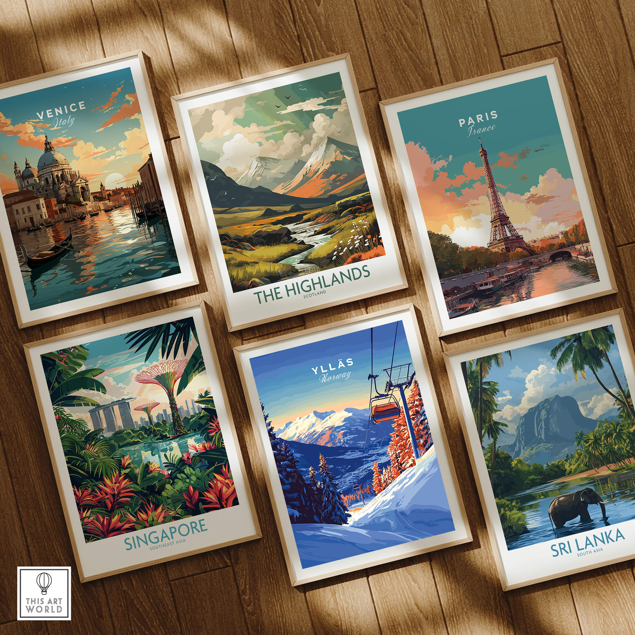 Ylläs Ski Lift Poster | Norway Winter Travel Art