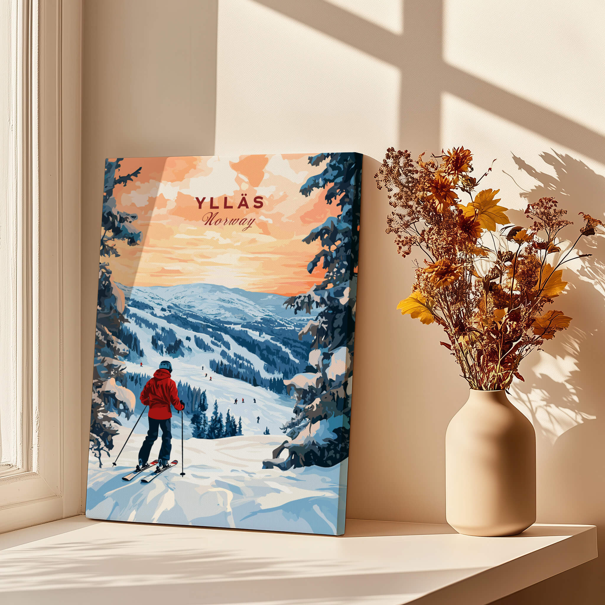 Skiing Ylläs Norway Poster | Ski Print
