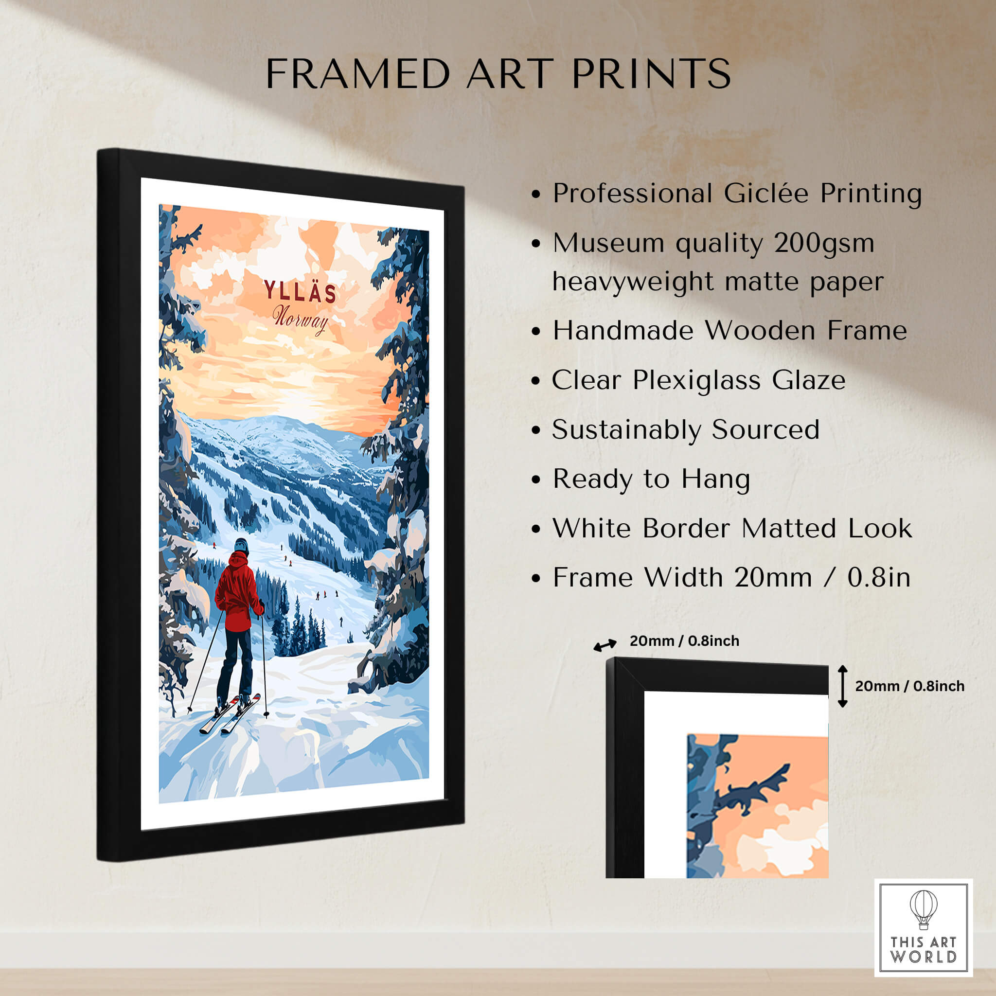 Skiing Ylläs Norway Poster | Ski Print