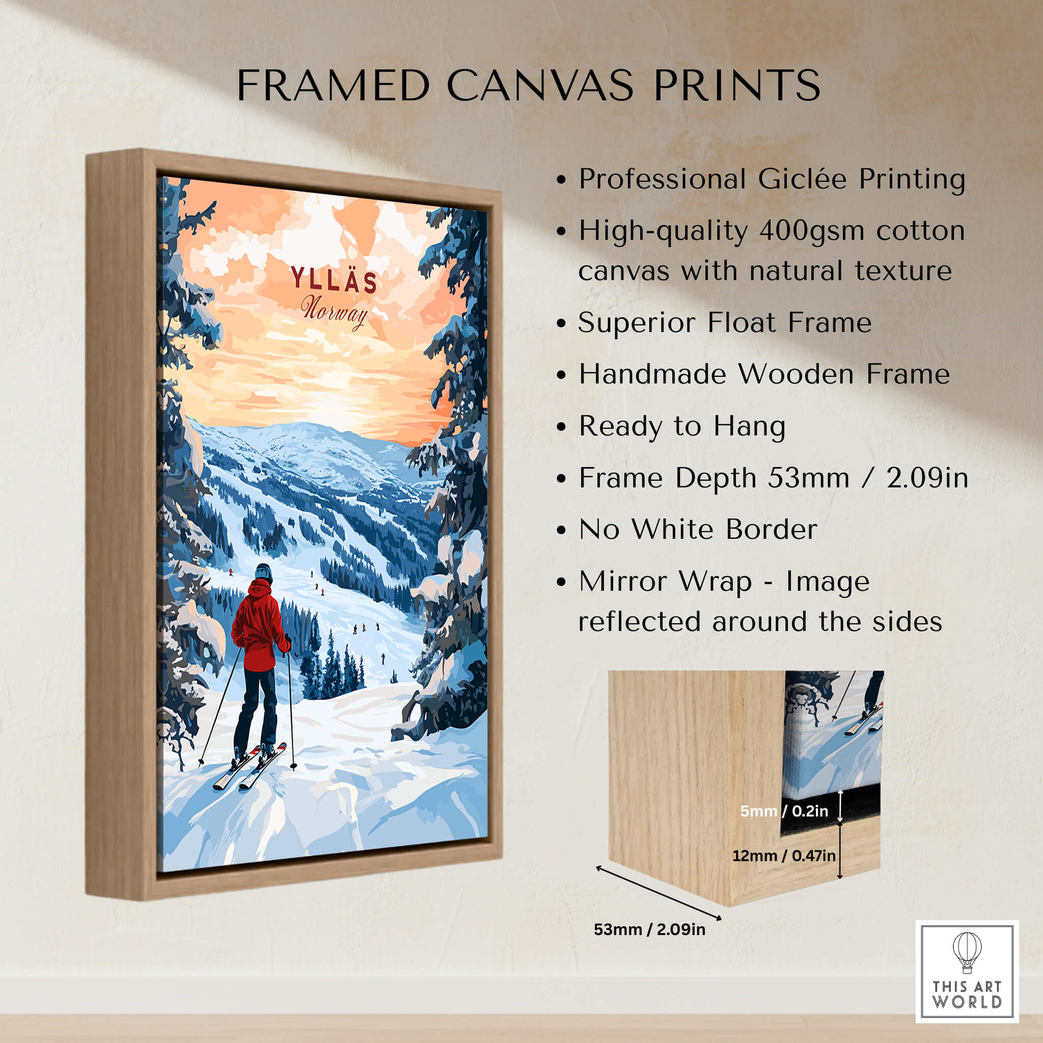 Skiing Ylläs Norway Poster | Ski Print