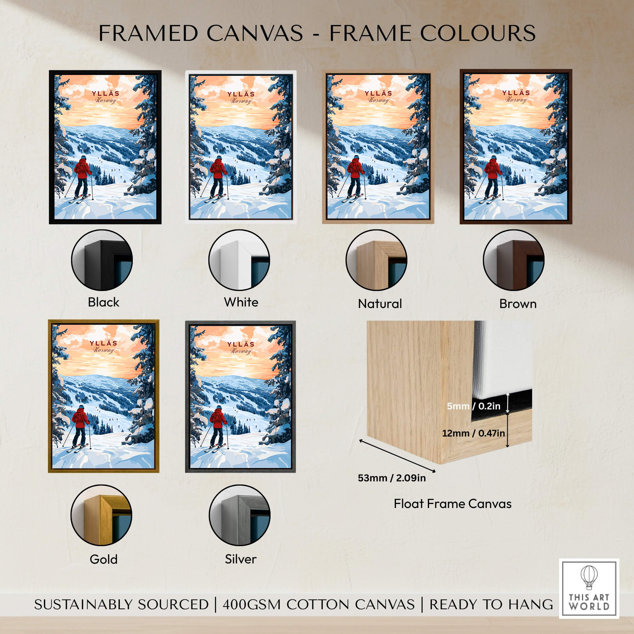 Skiing Ylläs Norway Poster | Ski Print