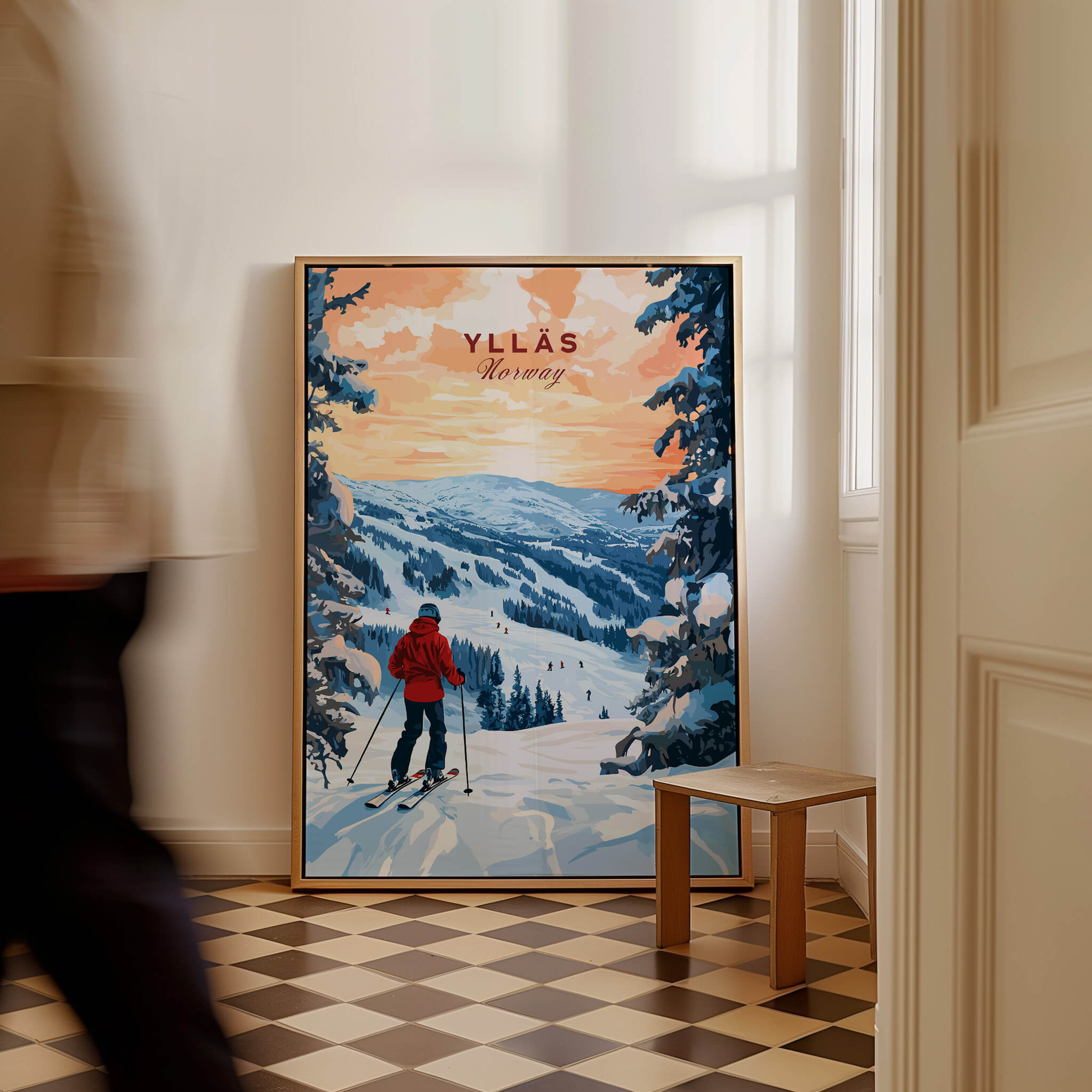 Skiing Ylläs Norway Poster | Ski Print