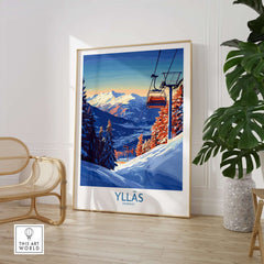 Ylläs Norway wall art featuring a ski chairlift amidst a stunning winter landscape, perfect for outdoor enthusiasts.