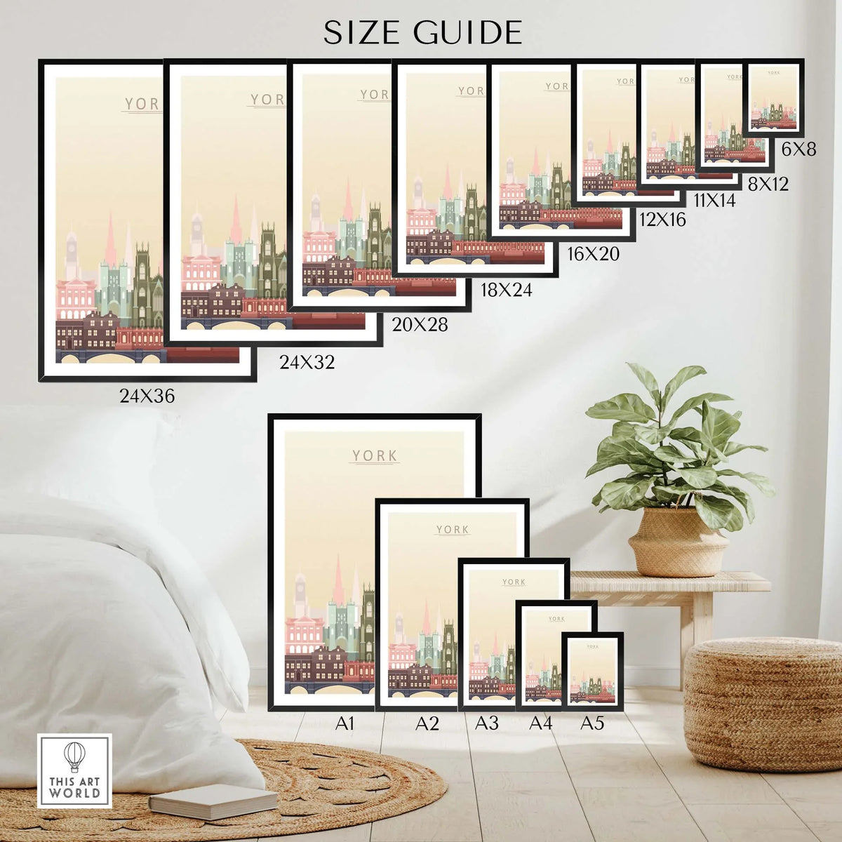 York City Skyline Print | Wall Art Poster