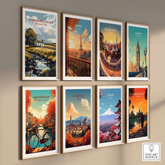 Yorkshire Dales National Park England Poster displayed among other city posters