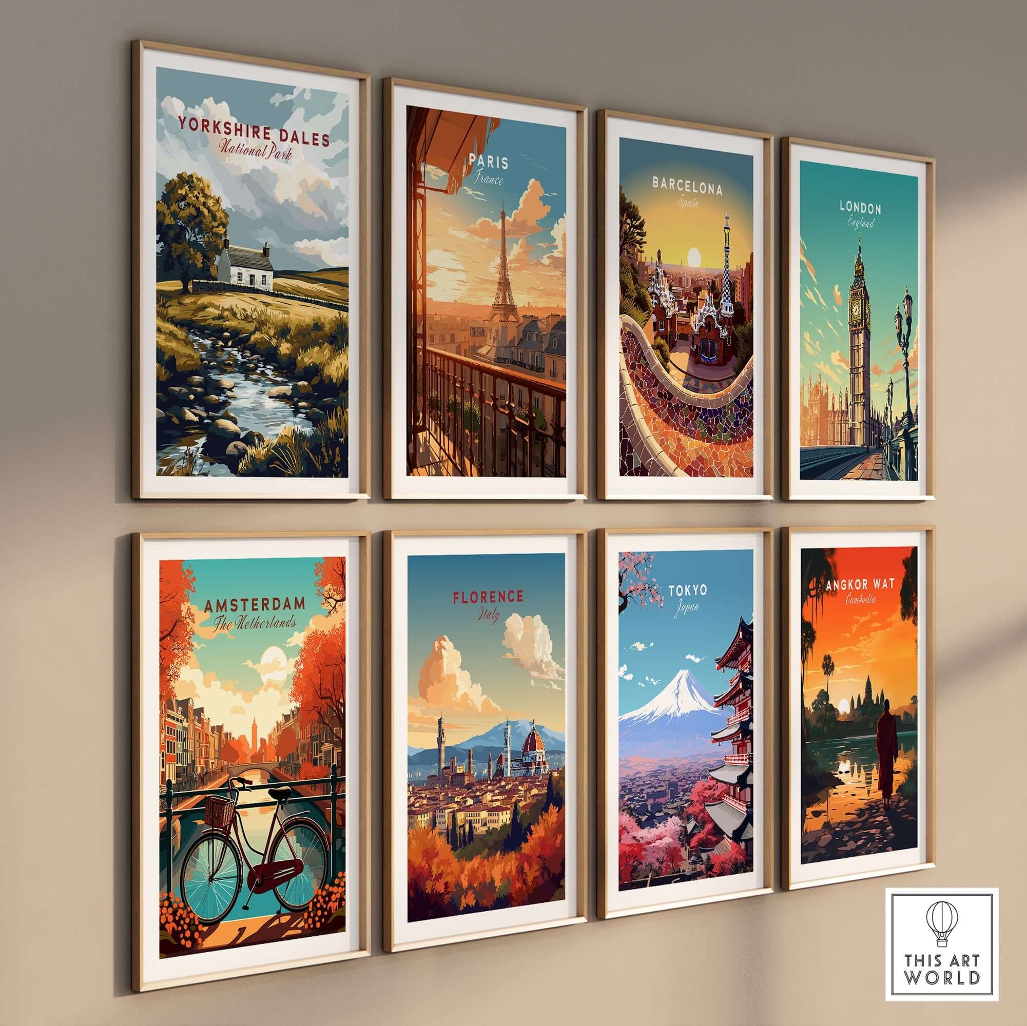Yorkshire Dales National Park England Poster displayed among other city posters
