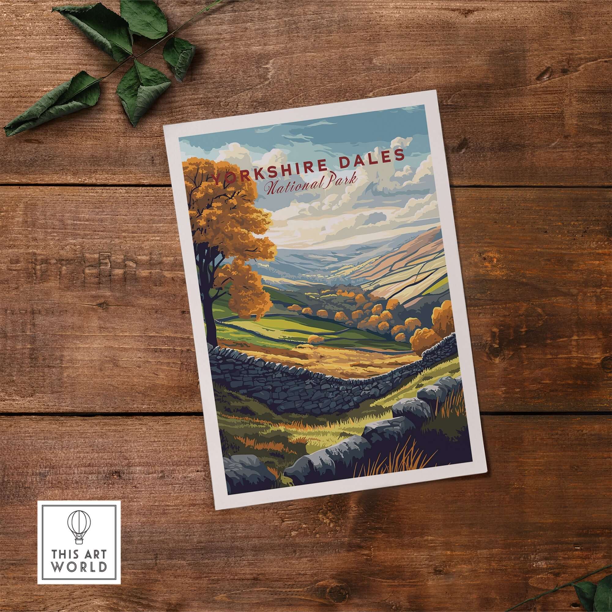 Yorkshire Dales National Park Print showcasing stunning landscape and vibrant colors.