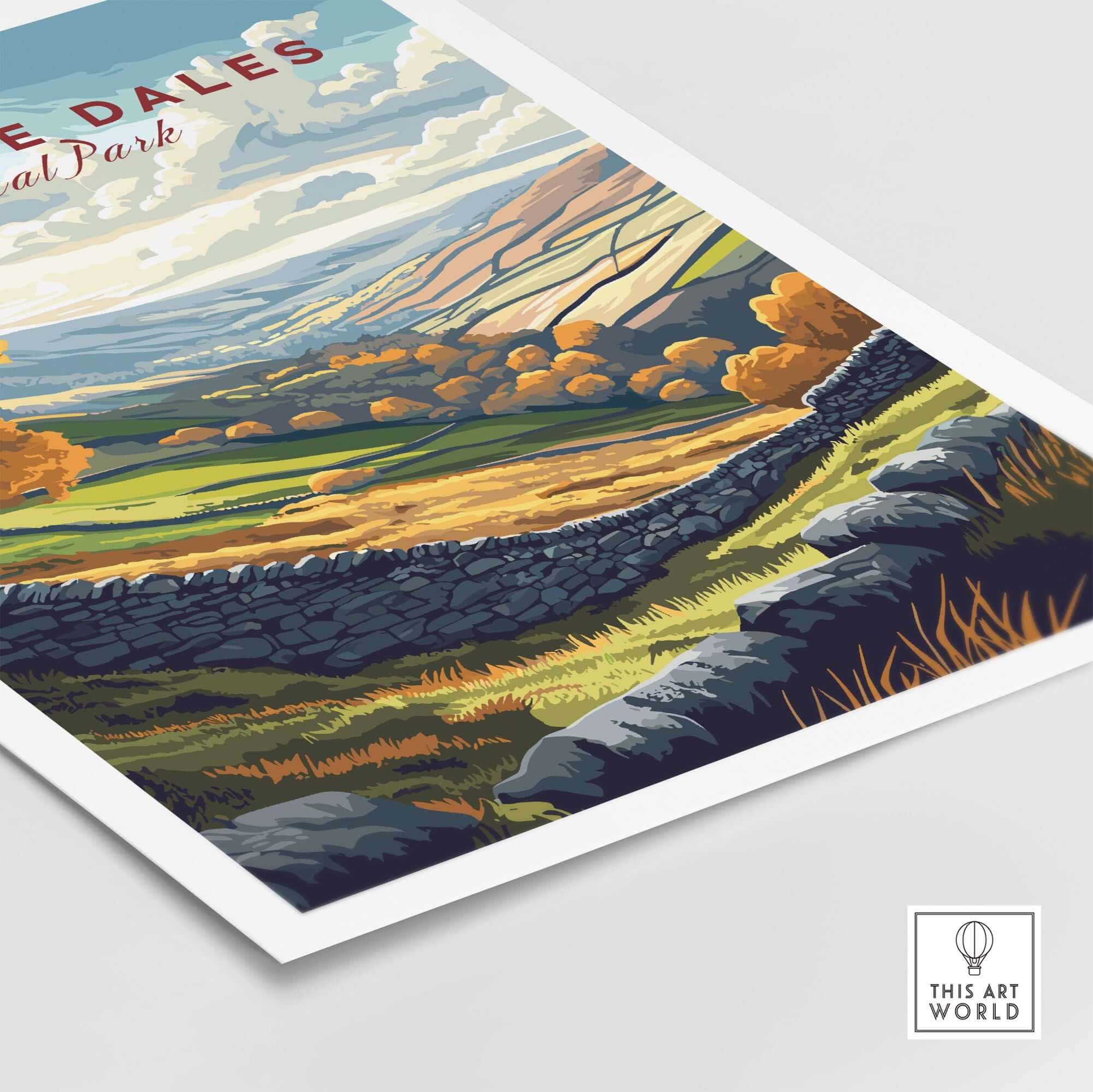 Yorkshire Dales National Park Print showcasing vibrant landscapes and colors of the Yorkshire Dales.