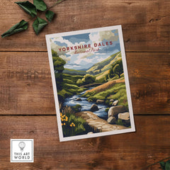 Yorkshire Dales National Park Travel Print showcasing the beauty of the Yorkshire Dales with vibrant colors.
